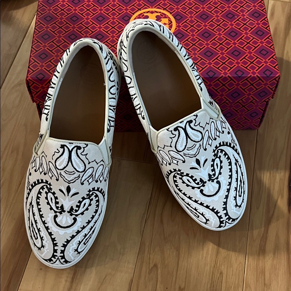 Tory Burch Slip On Sneaker Ivory Americana Bandana